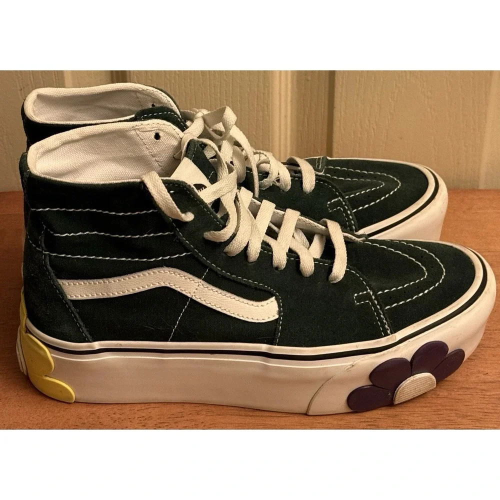 VANS SK8-HI‎ TAPERED STACKFORM OSF SHOE Canvas Dark Green Floral Men's 8 Wms 9.5